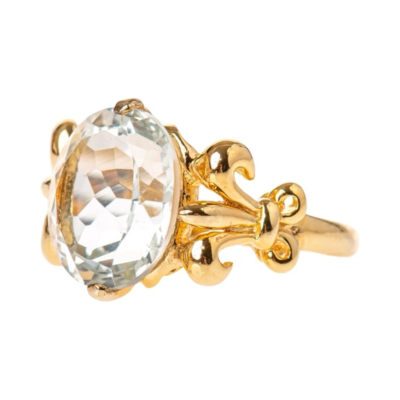 Aria Lattner 4.5CT GREEN TOPAZ FLEUR DE LIS RING - Picture 6 of 6